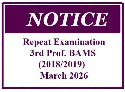 Repeat Examination: 3rd Prof. BAMS (2018/2019)  March 2026