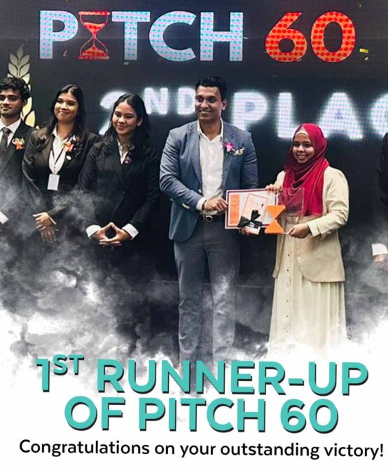 1st Runner-Up in the All-Island Inter-University Pitch 60 Competition
