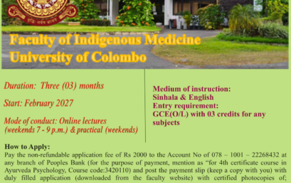 Certificate Course in Ayurveda Psychology
