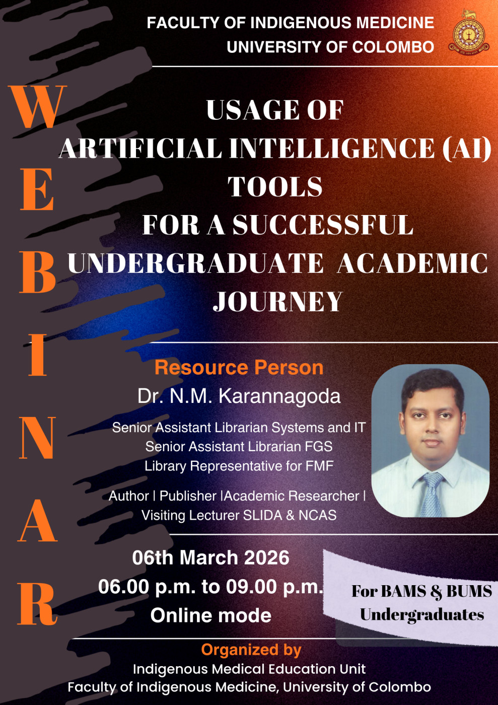 Webinar on “Usage of Artificial Intelligence (AI) tools for a successful undergraduate academic journey” Webinar on “Usage of Artificial Intelligence (AI) tools for a successful undergraduate academic journey”
