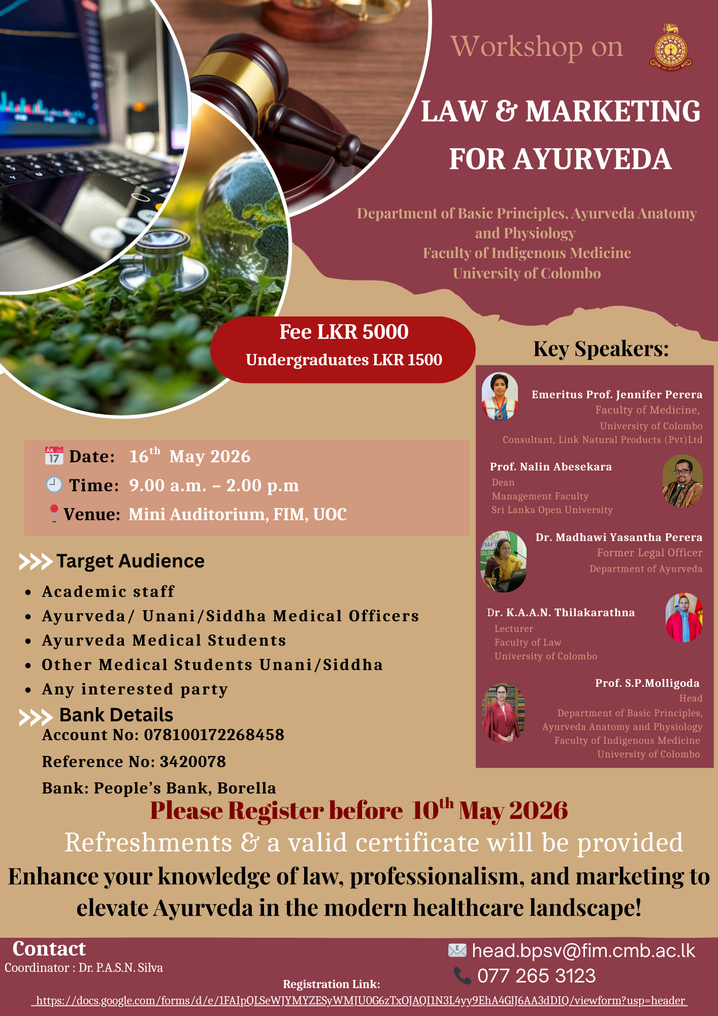 WORKSHOP “LAW AND MARKETING FOR AYURVEDA”