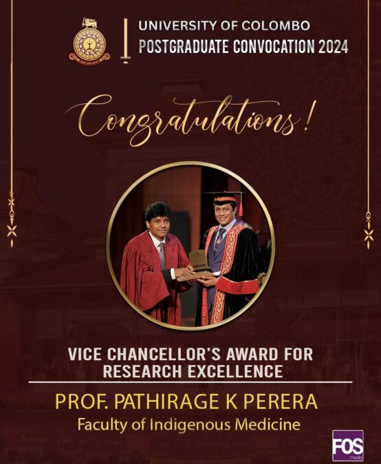 Congratulations! – Vice Chancellor’s Award for Research Excellence -Professor Pathirage Kamal Perera