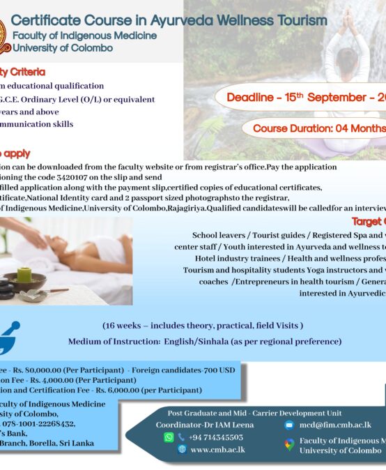 Certificate Course in Ayurveda Wellness Tourism