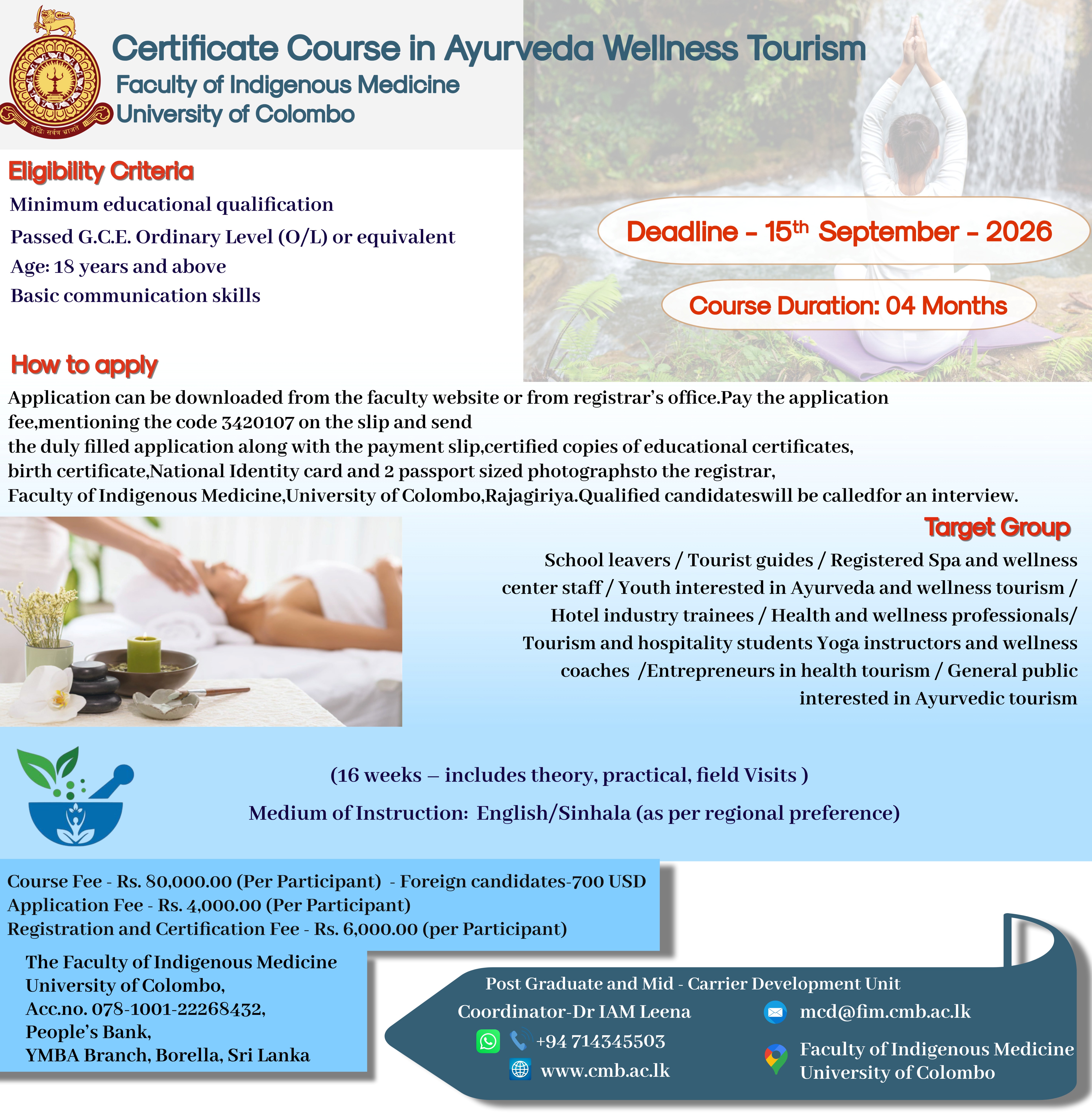 Certificate Course in Ayurveda Wellness Tourism