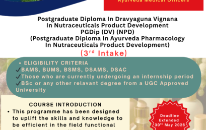 Postgraduate Diploma in Ayurveda Pharmacology in Nutraceuticals Product Development
