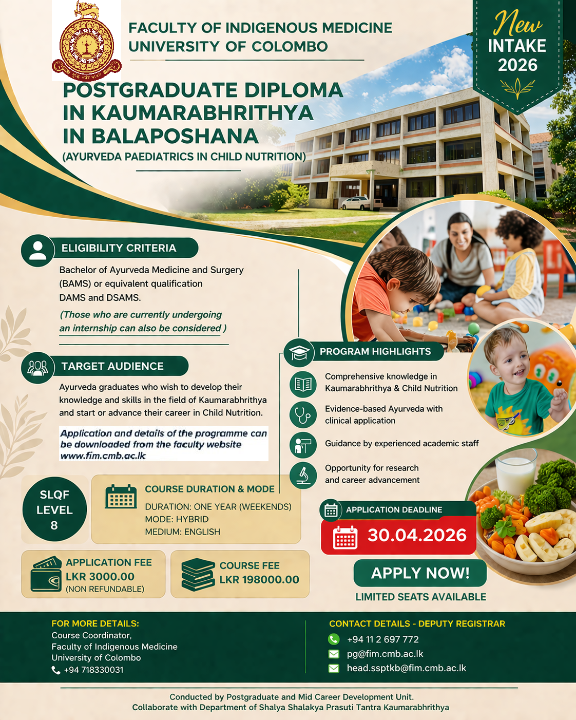 Postgraduate Diploma in Ayurveda Paediatrics in Child Nutrition