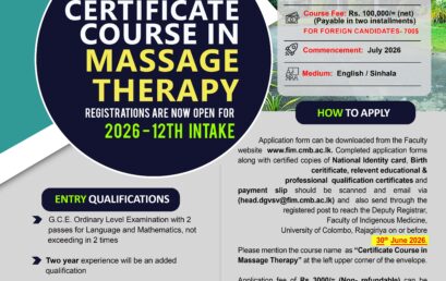 Certificate Course in Massage Therapy – 2026