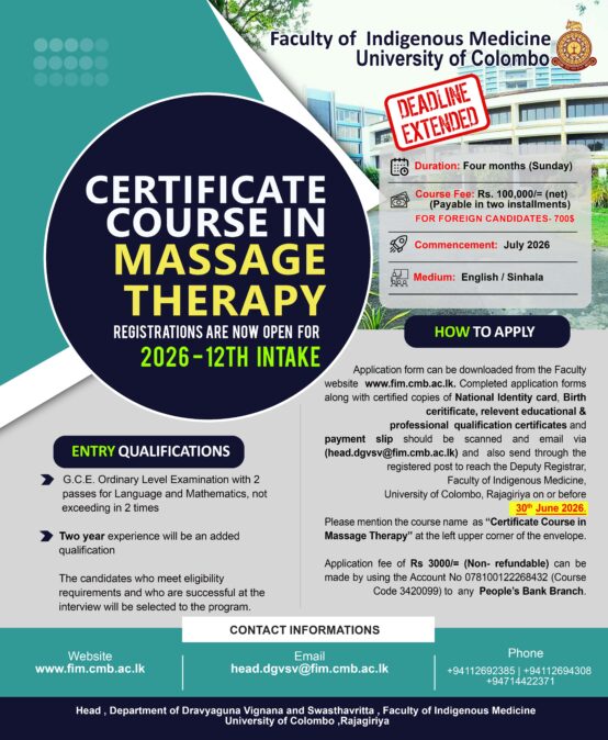 Certificate Course in Massage Therapy – 2026