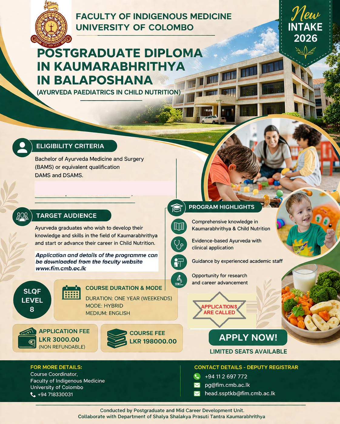 Postgraduate Diploma in Ayurveda Paediatrics in Child Nutrition