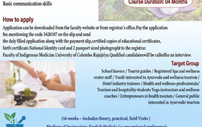 Certificate Course in Ayurveda Wellness Tourism