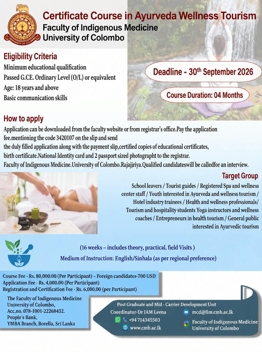 Certificate Course in Ayurveda Wellness Tourism