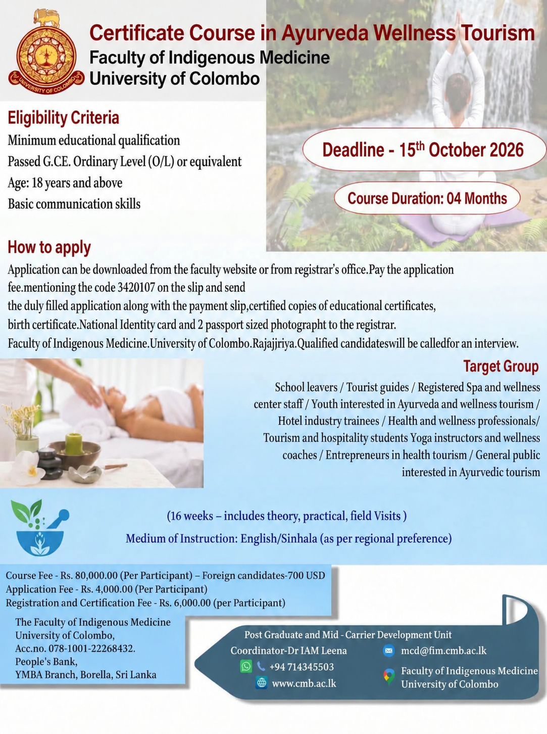 Certificate Course in Ayurveda Wellness Tourism
