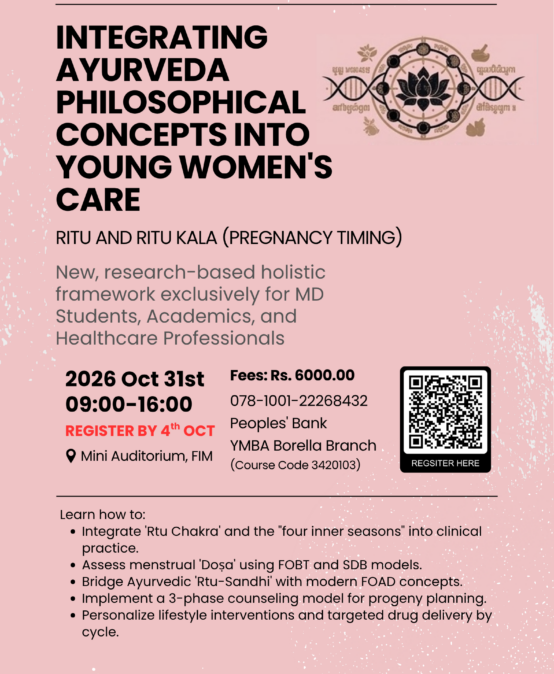 Workshop : Integrating Ayurveda Philosophical Concepts into Young Women’s Care